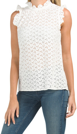Eyelet Ruffle Top | Shop the world's largest collection of fashion 
