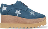 Thumbnail for your product : Stella McCartney Elyse Iridescent-trimmed Faux Nubuck Platform Brogues