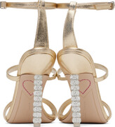 Thumbnail for your product : Sophia Webster Gold Rosalind Crystal Heeled Sandals