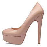 Thumbnail for your product : Chris-T Womens Round Toe Platform Slip On Sexy Stilettos High Heels Pump Party Dress Wedding Shoes Size 14 US
