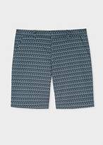 Thumbnail for your product : Paul Smith Men's Slim-Fit Petrol 'Diamond' Print Cotton-Blend Shorts