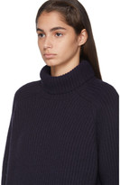 Thumbnail for your product : Ami Alexandre Mattiussi Navy Wool Bulky Turtleneck