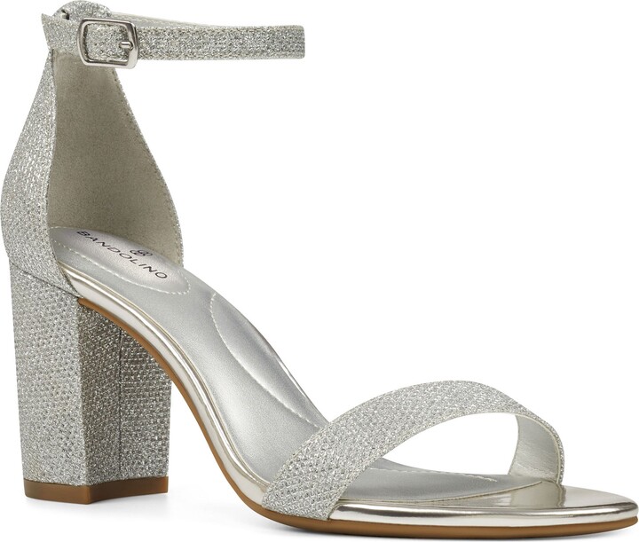one strap silver heels