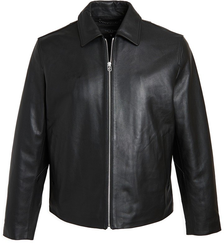rag and bone white leather jacket