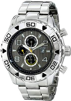 August Steiner Men's Rugged Power Multifunction Quartz Watch with Two-Tone Dial, Large Numerals and Stainless Steel Bracelet AS8130SSB