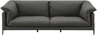Ebern Designs Olita Top Grain Leather Loveseat with Metal Legs