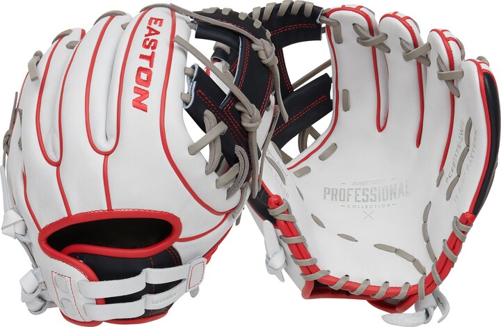 Easton Sports Easton 11.75" Professional Collection Color Splash Series Fastpitch Glove, White/Navy/Red