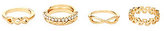 Thumbnail for your product : Charlotte Russe Infinity & Leaf Midi Rings - 5 Pack