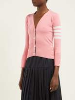 Thumbnail for your product : Thom Browne Stripe Sleeve Cashmere Cardigan - Womens - Pink