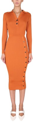 Self-Portrait Knitted Buttoned Midi Dress