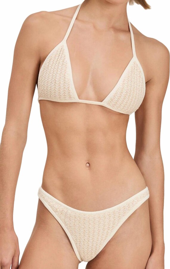 Devon Windsor Two-Piece Neo And Nash Bikini In Ivory/oatmilk