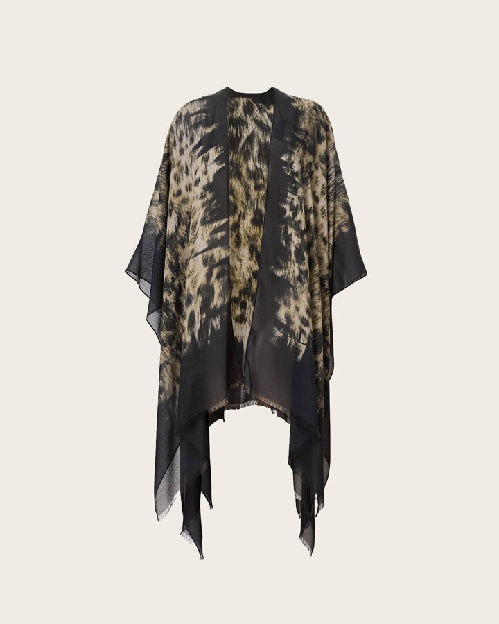AllSaints Evia Leopard Print Ruana