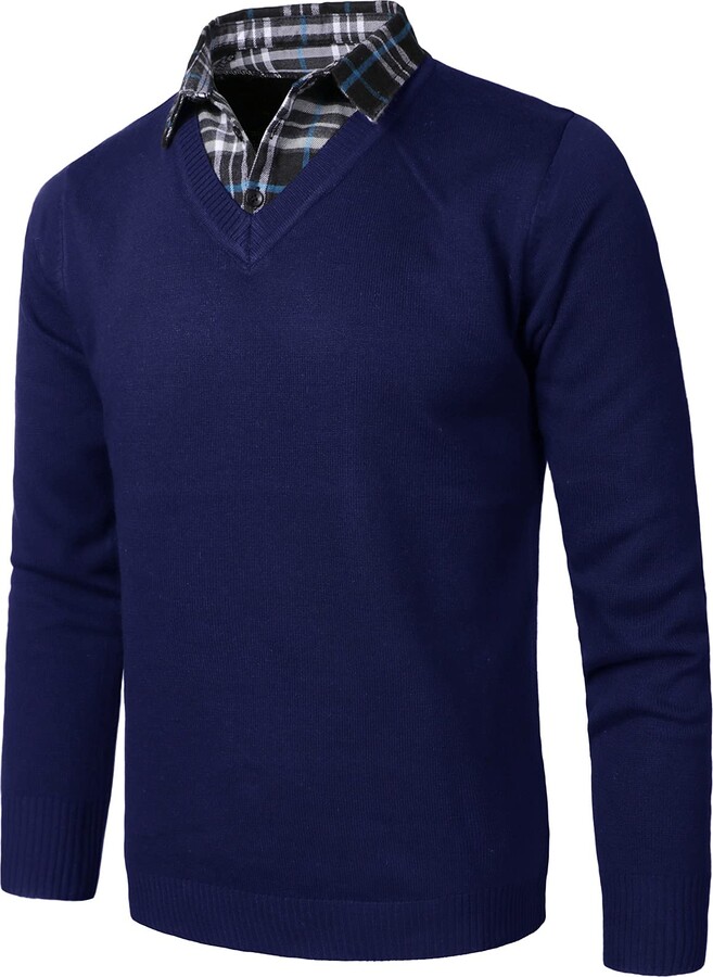 mens mock shirt jumpers uk