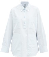 Thumbnail for your product : Sara Lanzi Patch-pocket Cotton-poplin Shirt - Light Blue