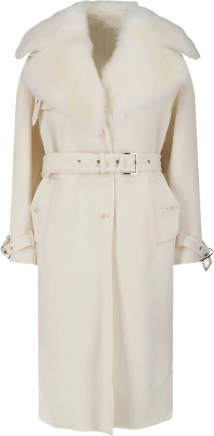 Ermanno Scervino Fur-Collar Belted Coat