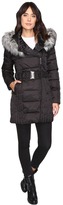 Thumbnail for your product : Betsey Johnson Quilted Asymmetrical Zip Puffer w/ Fur Hood