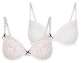 Thumbnail for your product : New Look Teens 2 Pack Cream and Pale Pink Polka Dot Lace Trim Bras