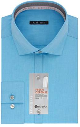 Van Heusen Men's Chrome Slim Fit Solid Spread Collar Dress Shirt