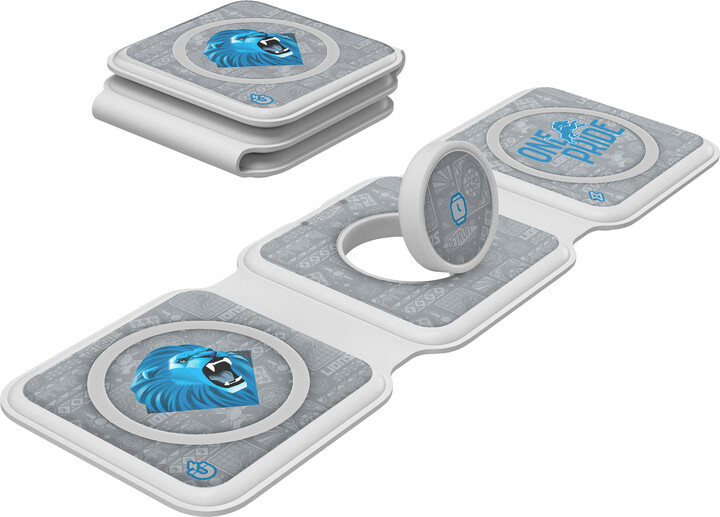 Keyscaper White Detroit Lions 3-in-1 Foldable Charger