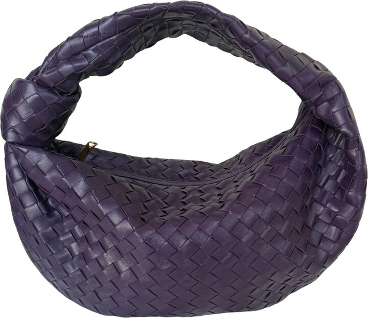 Bottega Veneta Jodie Small Purple Intrecciato Leather Gold Hardware