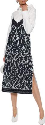 Ganni Sequin-embellished Tulle Midi Dress