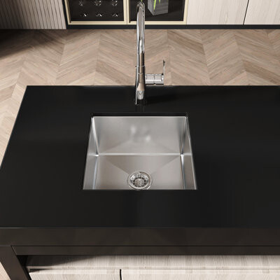 Kivaritio 18X18 Inch Gray Kitchen Sink - Undermount Stainless Steel With Edge And Optimal Space Modern Silent Drainage Stain Resistance