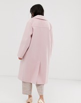 Thumbnail for your product : ASOS DESIGN classic coat with statement buttons in pink