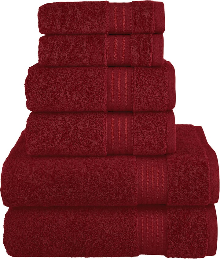 Cotton 100 % Highly Absorbent Shower Towels, Burgundy
