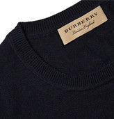 Thumbnail for your product : Burberry Elbow-Patch Cashmere and Cotton-Blend Sweater