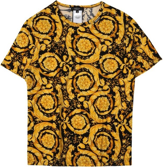 Versace Baroque-Printed Crewneck T-Shirt