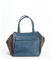 Thumbnail for your product : Fendi blue leather, suede and canvas striped 'Boston' bag