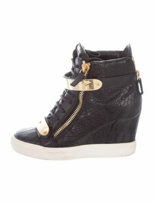 all black wedge sneakers