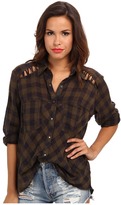 Thumbnail for your product : Free People Plaid Lace Up Button-Down