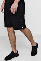 Thumbnail for your product : boohoo Mens Jersey Popper Basketball Shorts Co-ord