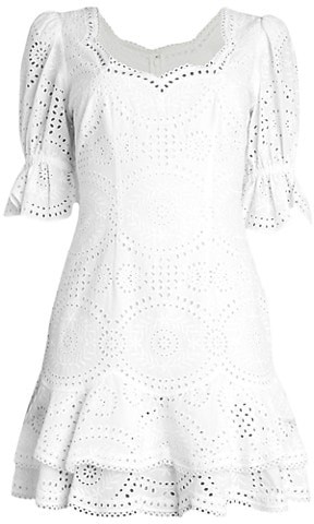Jonathan Simkhai Meg Broderie Puff-Sleeve Mini Dress - ShopStyle
