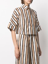 Thumbnail for your product : Alysi Cropped Striped Print Shirt
