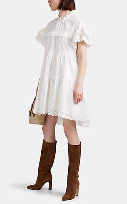 Ulla Johnson Women's Leonie Ruffle-Trimmed Cotton Poplin Dress - White