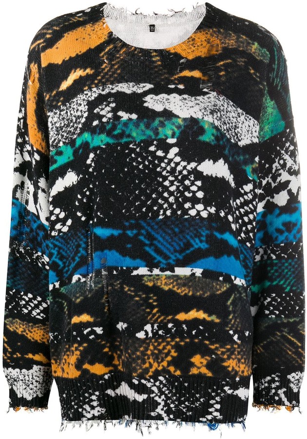 snake print jumper dress