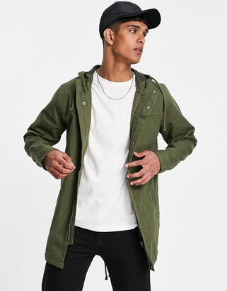 ONLY & SONS lightweight parka in khaki - ShopStyle Outerwear