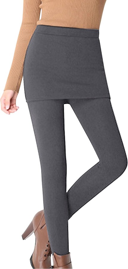 AMhomely Tennis Skirt with Leggings Attached Plus Size Skirted Leggings  Fleece Lined High Waisted Skorted Trousers Winter Thermal Golf Skorts  Athletic Skirted Leggings Fake Two Piece Leggings Grey L - ShopStyle