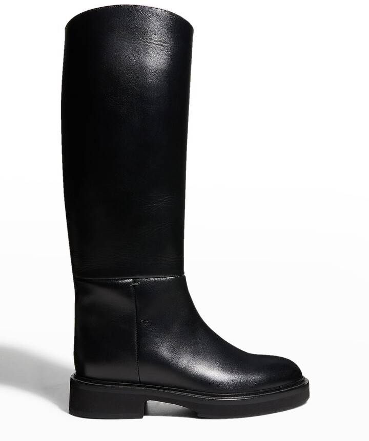 Black Knee High Boots With Leather Soles | ShopStyle