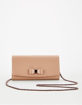 Ted Baker Zea Bow Detail Cross Body Matinee Purse Clutch - Taupe
