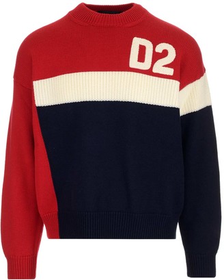 DSQUARED2 Colour-Block D2 Knit Sweater