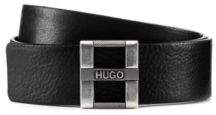 HUGO Reversible Italian-leather belt with H buckle