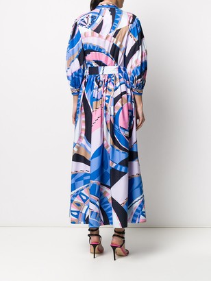 Emilio Pucci Abstract-Print Puff-Sleeve Dress