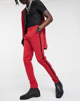 Thumbnail for your product : ASOS DESIGN super skinny smart pants in red