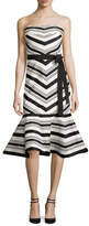Thumbnail for your product : Alexis Kirsten Striped Strapless Cocktail Dress, Black/White