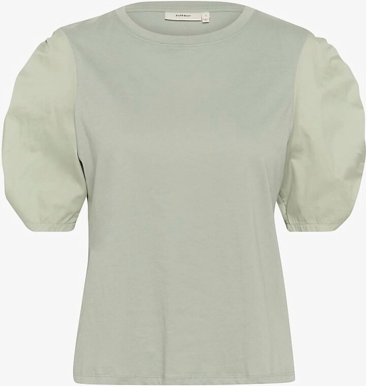 InWear Women's Payanaiw Woven Trim Tshirt In Desert Green