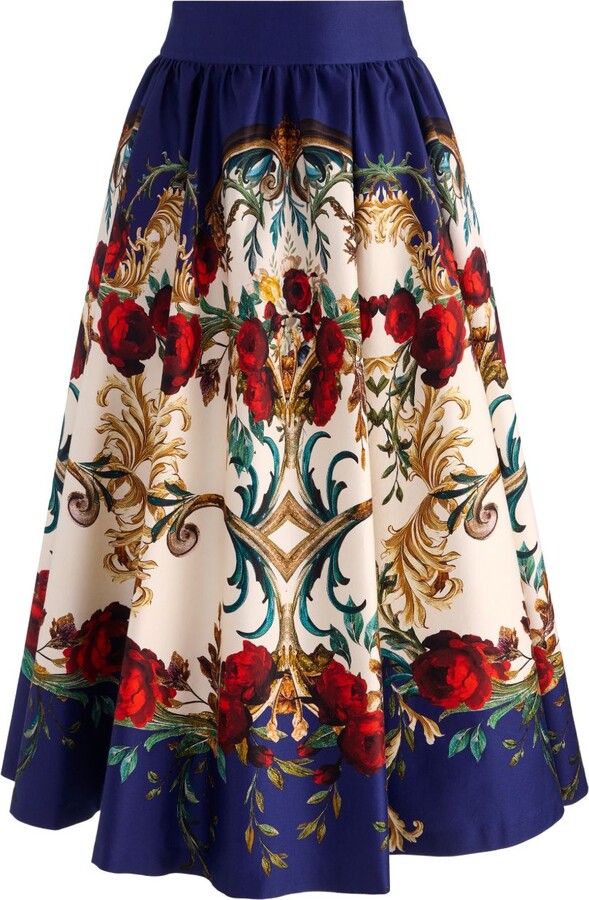 Alice + Olivia Printed Midi Skirt