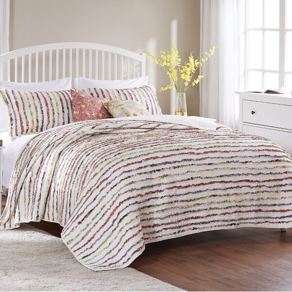 Greenland Home Fashions Bella Ruffle Multi King Bonus Set, 5-Piece, 105X95